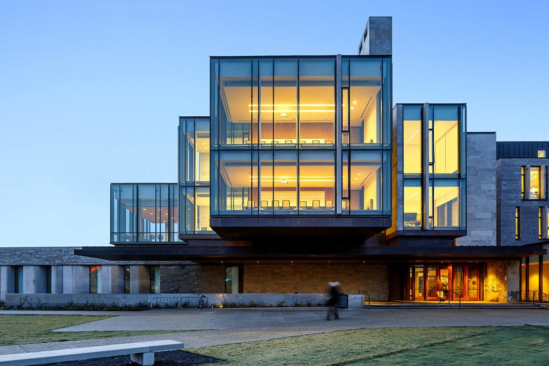 The Ivey Business School building at dusk